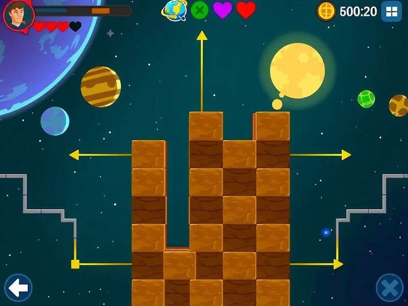 Space Hero Indian Adventure puzzle solving interface