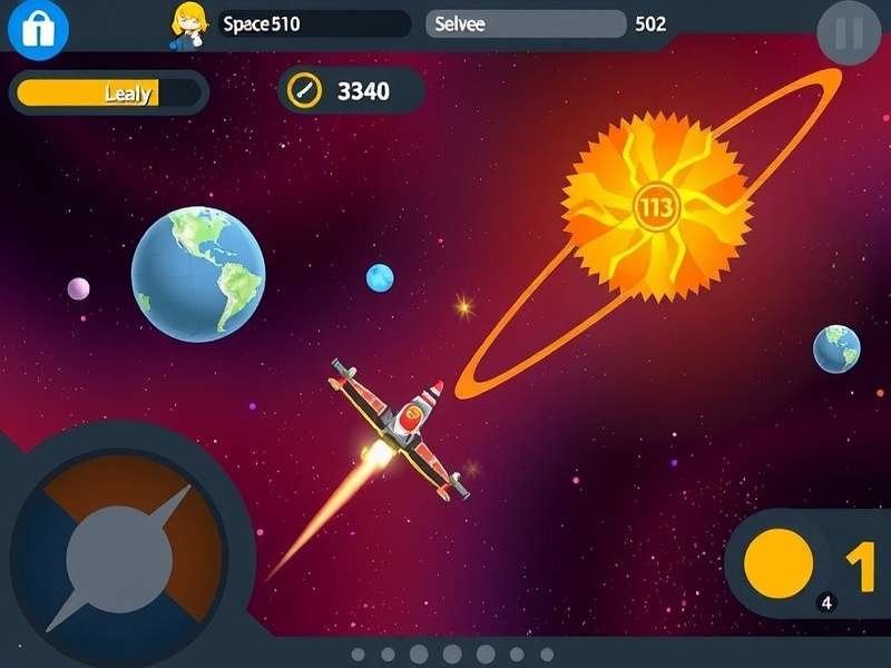 Space Hero Indian Adventure gameplay screenshot showing space exploration